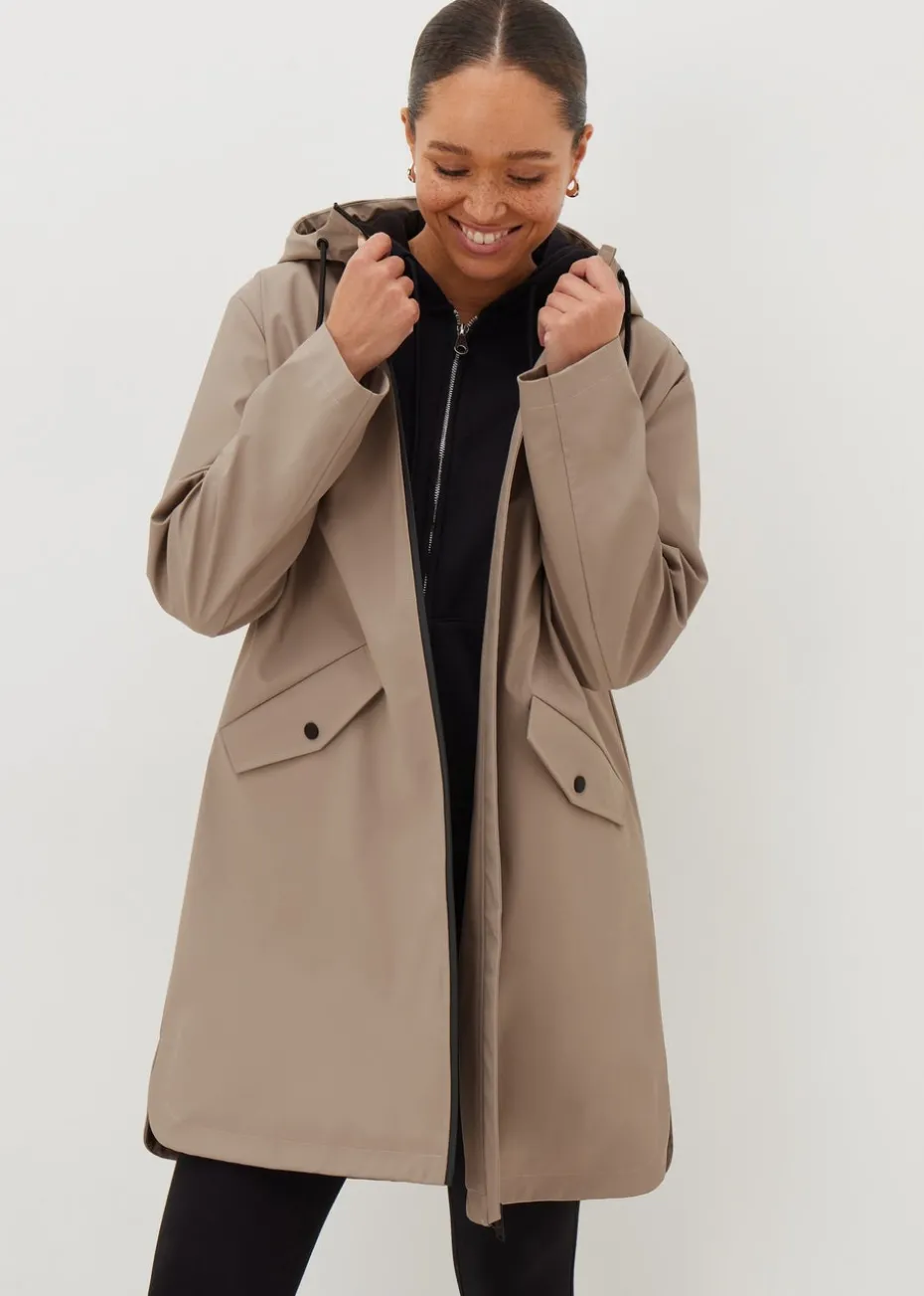 Stone Rubberised Showerproof Parka Coat