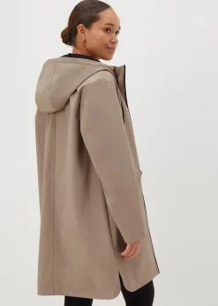 Stone Rubberised Showerproof Parka Coat