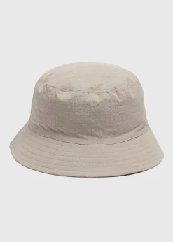 Stone Seersucker Stripe Bucket Hat