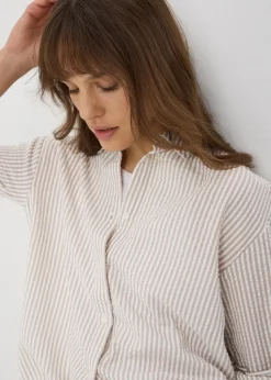 Stone Stripe Seersucker Cotton Shirt