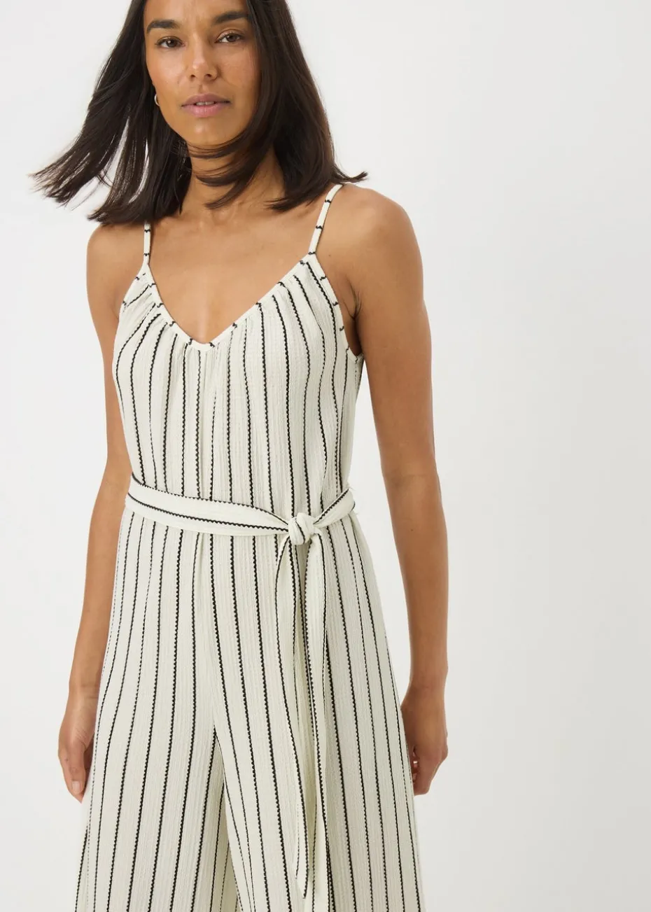 Stone Stripe Wide Leg Jersey Jumpsuit