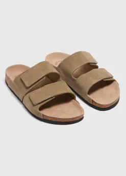 Stone Suede Sliders