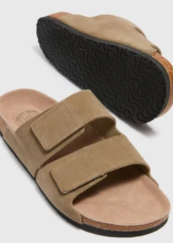 Stone Suede Sliders