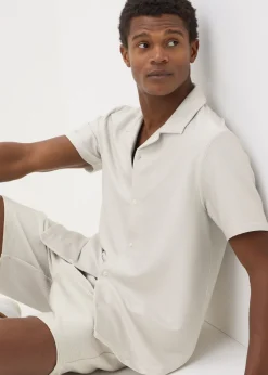 Stone Textured Smart Co Ord Shorts