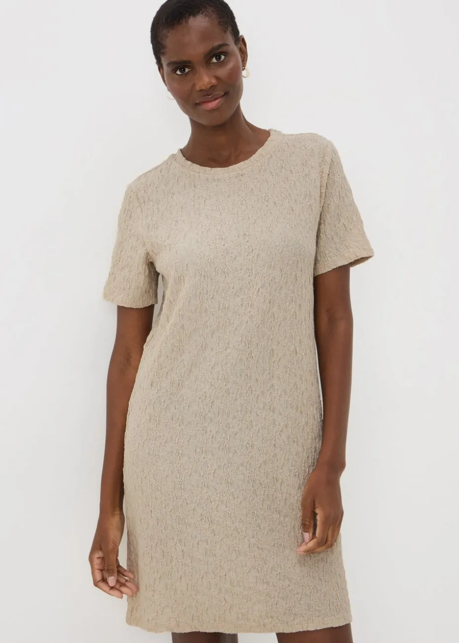 Stone Textured T-Shirt Mini Dress