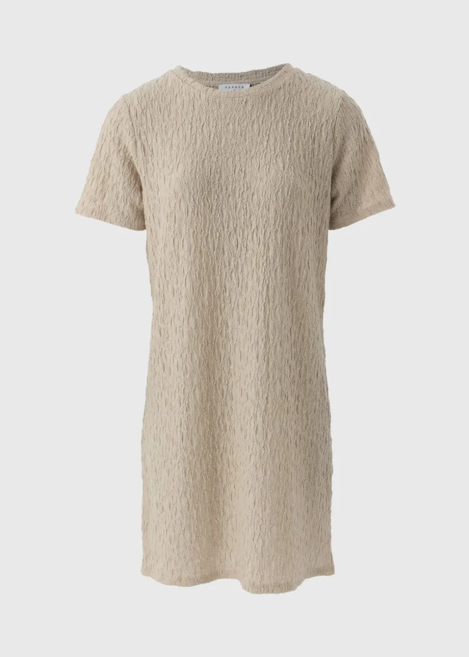 Stone Textured T-Shirt Mini Dress
