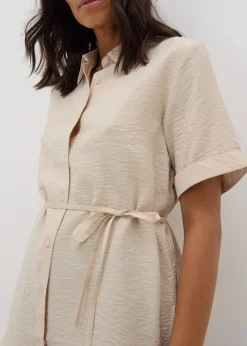 Stone Tie Waist Longline Shirt