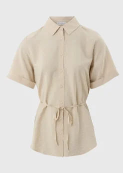 Stone Tie Waist Longline Shirt