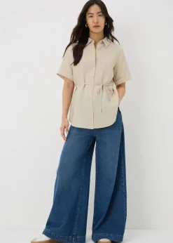 Stone Tie Waist Longline Shirt