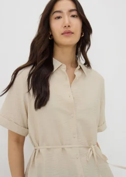 Stone Tie Waist Longline Shirt