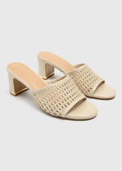 Stone Woven Mule Heels
