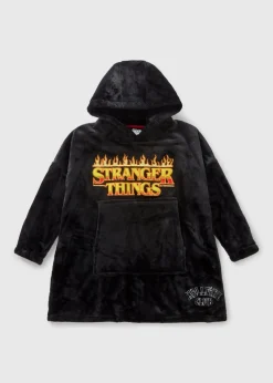 Stranger Things Boys Black Snuggle Hoodie (3-13yrs)