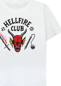 Stranger Things Kids White Hellfire Club Printed T-Shirt (3-13 yrs)