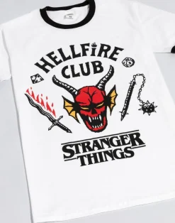 Stranger Things Mens White Hellfire Club Logo T-Shirt