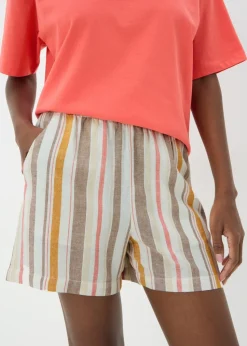 Stripe Linen Blend Shorts