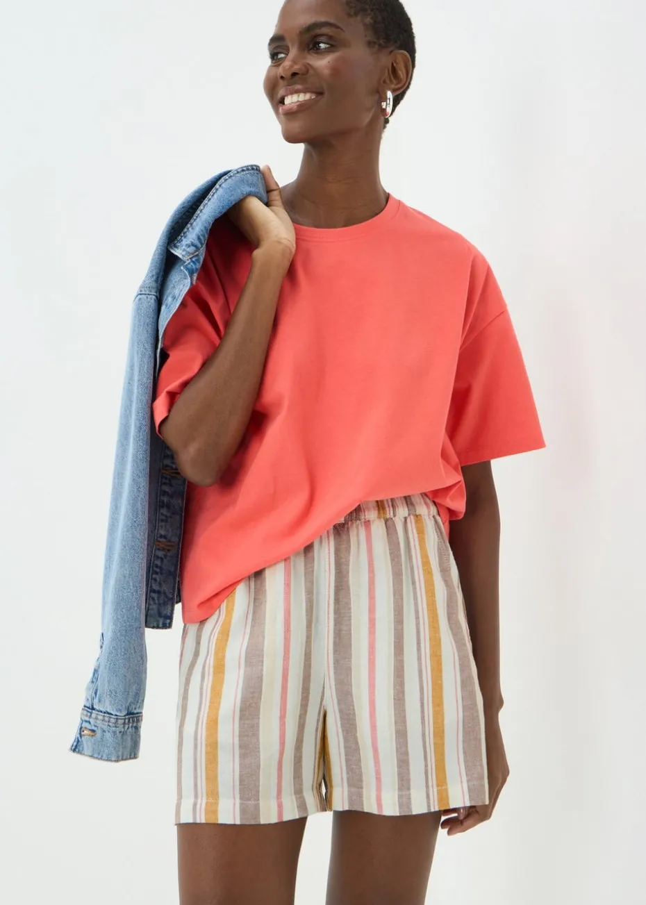 Stripe Linen Blend Shorts