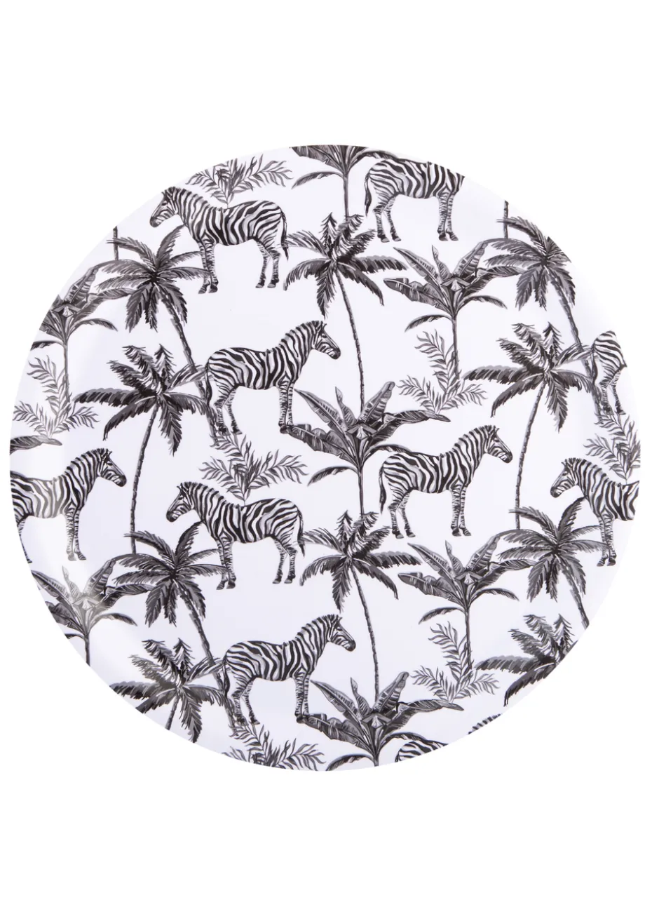 Summerhouse by Navigate Black & White Madagascar Large Round Zebra Tray