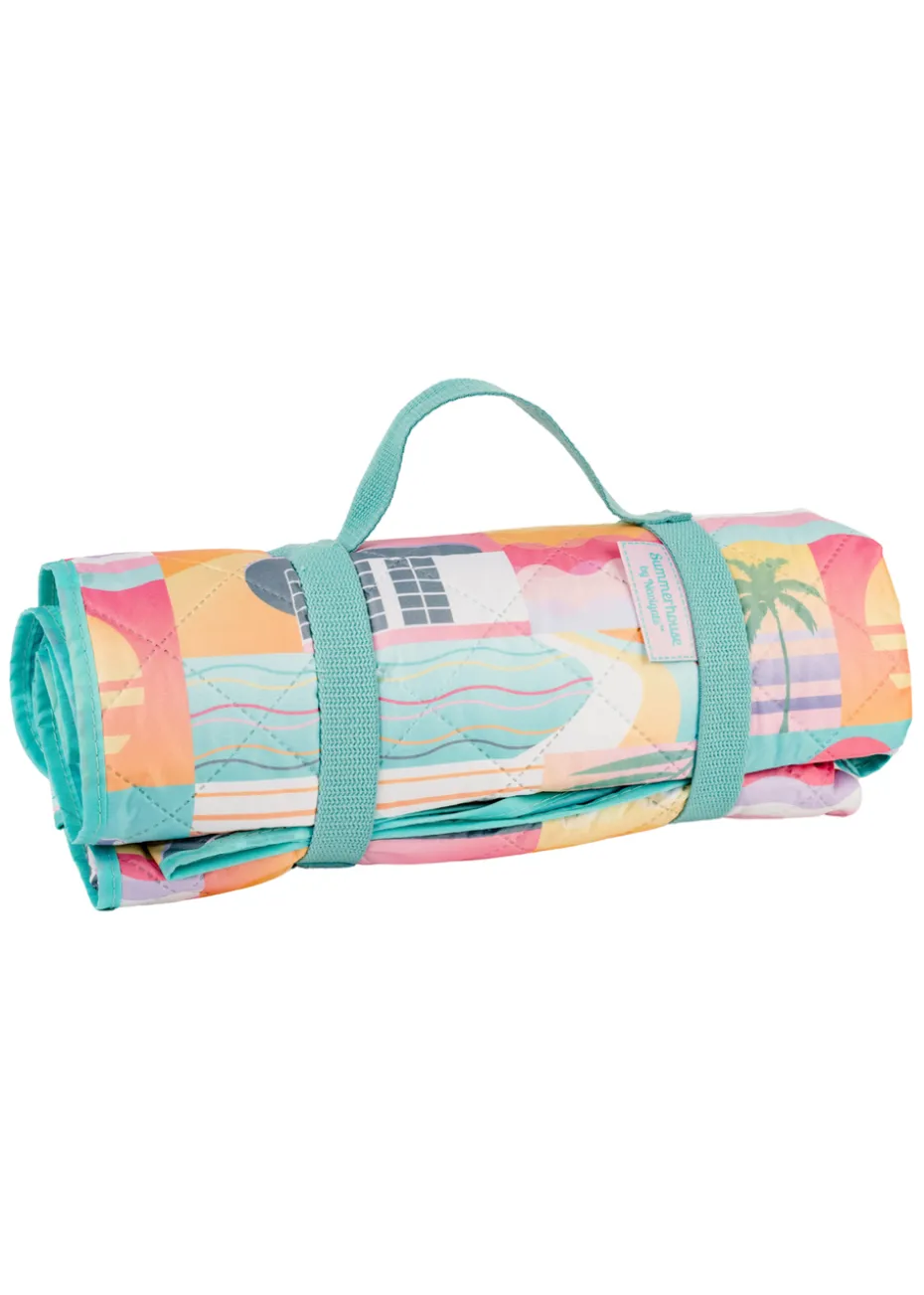 Summerhouse by Navigate Coconut Grove XL Quilted Picnic Blanket - Ocean Drive