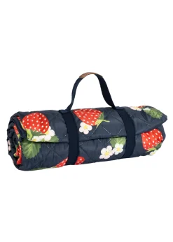 Summerhouse by Navigate Strawberries & Cream Quilted Picnic Blanket