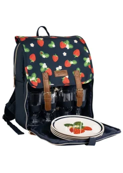 Summerhouse by Navigate Strawberries & Cream 4 Person Filled Picnic Backpack