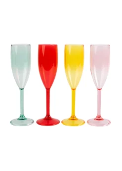 Summerhouse by Navigate Strawberries & Cream Flute set of 4 Mixed Colours