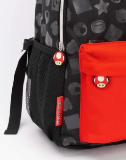 Super Mario All Over Print Black Backpack