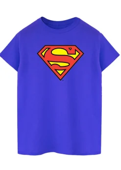 Superman Shield Adult Royal Blue Printed T-Shirt