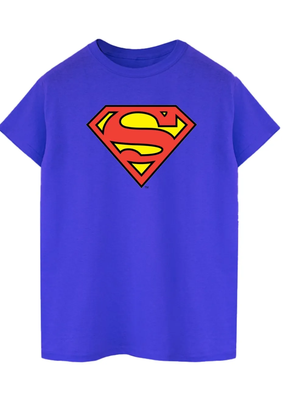 Superman Shield Adult Royal Blue Printed T-Shirt