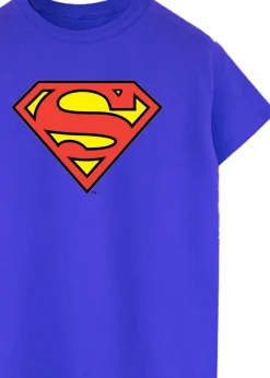 Superman Shield Adult Royal Blue Printed T-Shirt