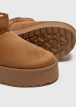 Tan Platform Snug Boots