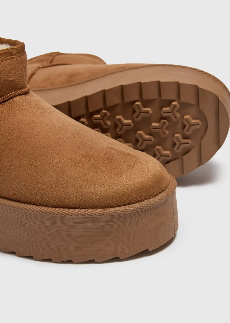 Tan Platform Snug Boots