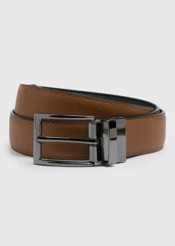 Tan Reversible Smart Belt