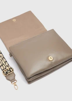 Taupe Leopard Strap Handbag