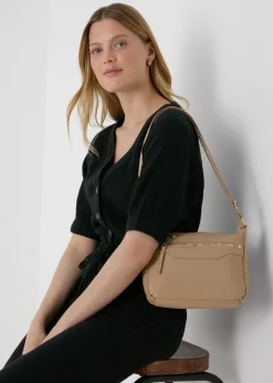 Taupe PU Messenger Bag