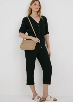 Taupe PU Messenger Bag