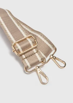 Taupe Stripe Bag Strap
