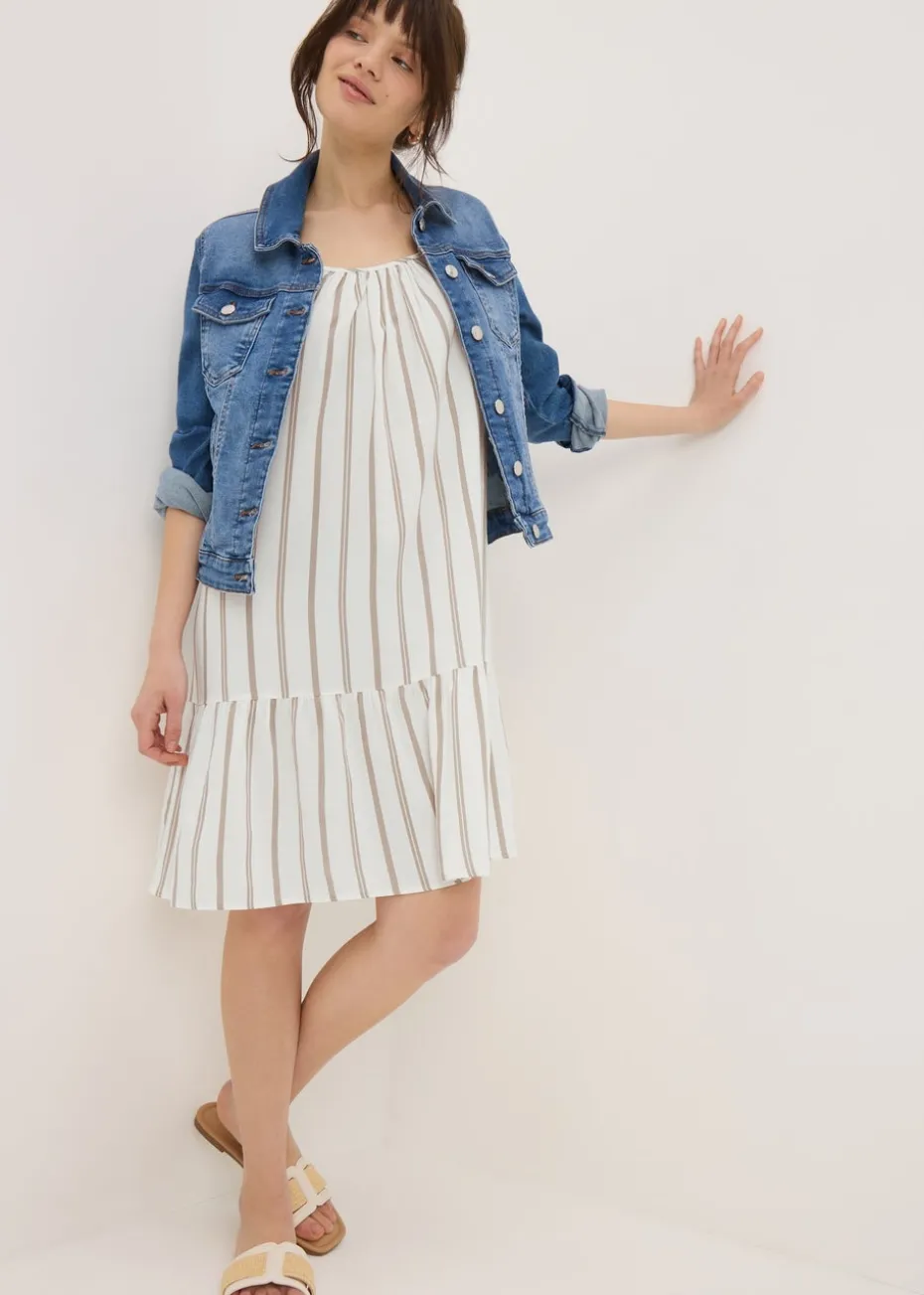 Taupe Stripe Cami Dress