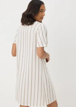 Taupe Stripe Popover Tunic