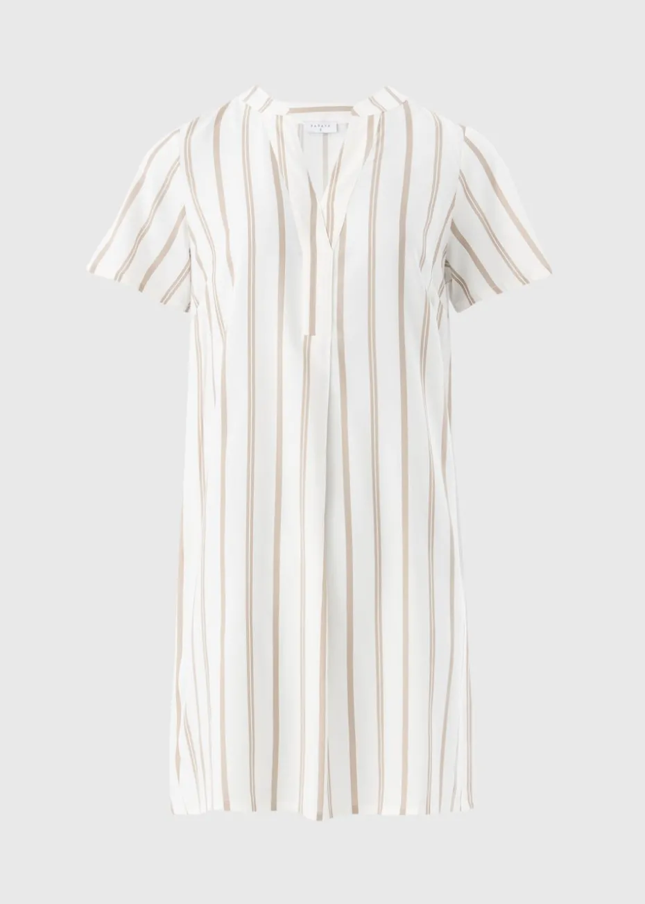 Taupe Stripe Popover Tunic