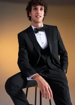 Taylor & Wright Black Dinner Waistcoat