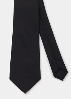 Taylor & Wright Black Plain Skinny Tie