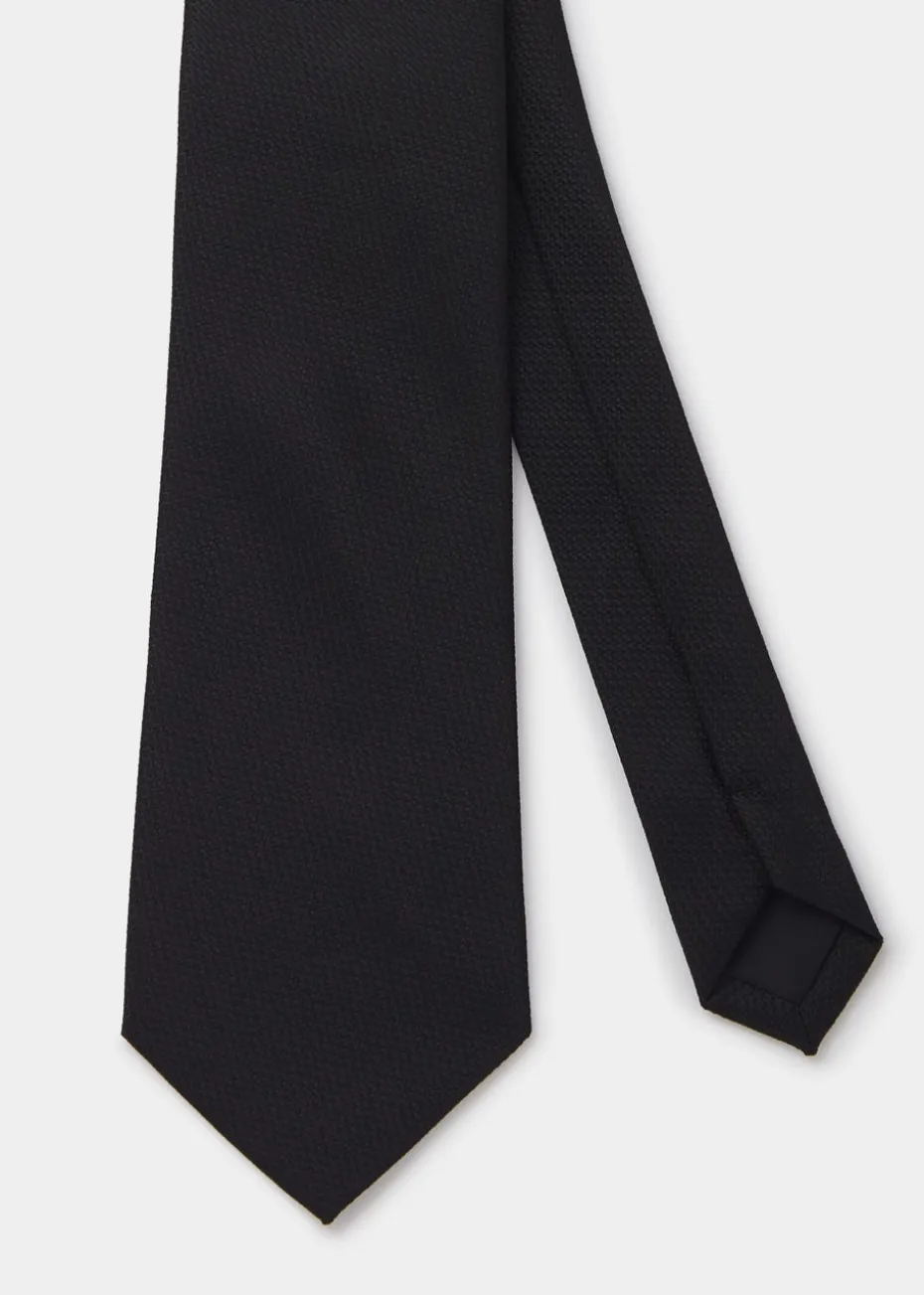 Taylor & Wright Black Plain Skinny Tie