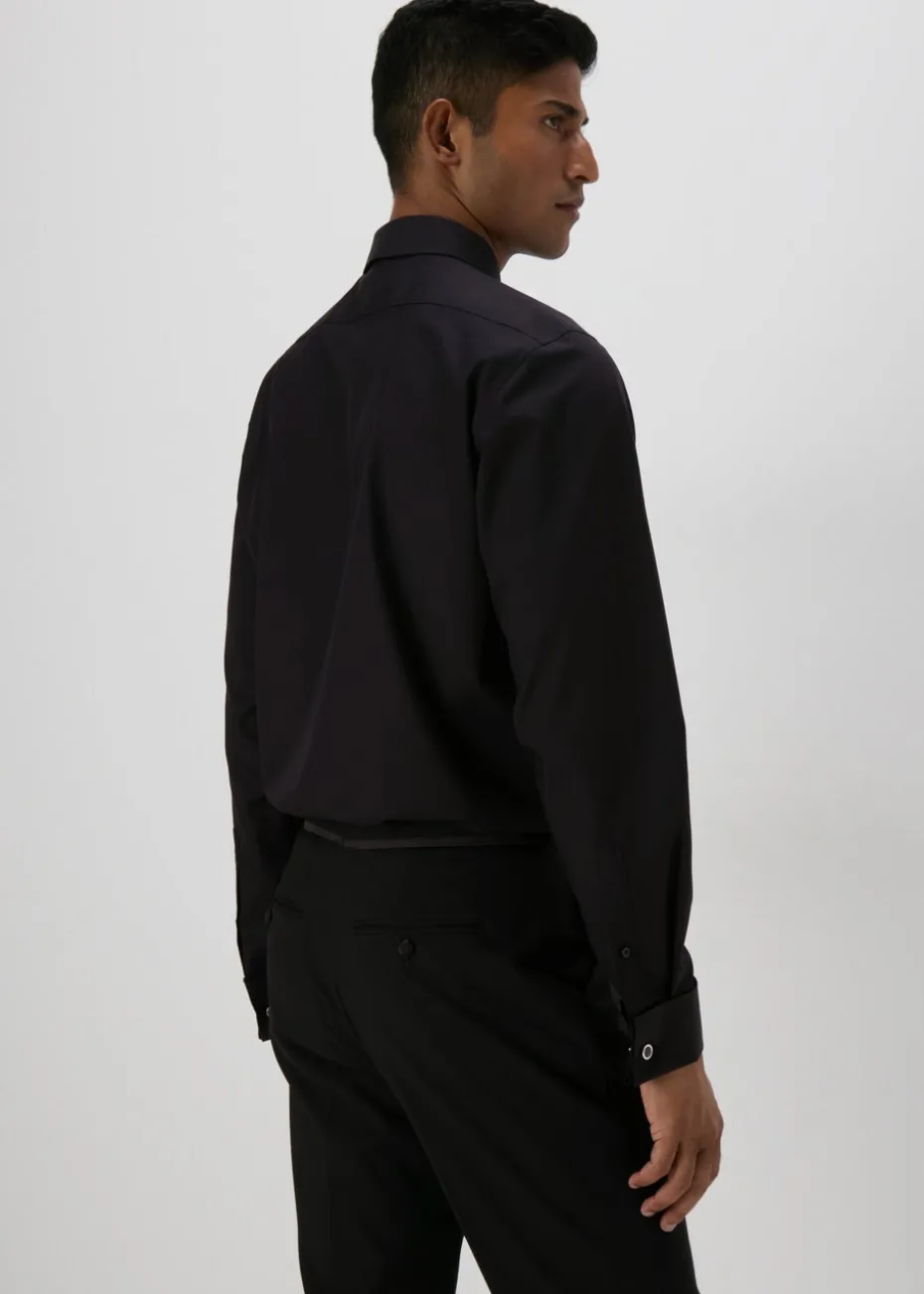 Taylor & Wright Black Regular Fit Tuxedo Shirt & Bow Tie Set