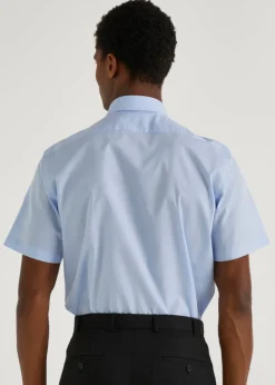 Taylor & Wright Blue Easy Care Regular Fit Short Sleeve Shirt