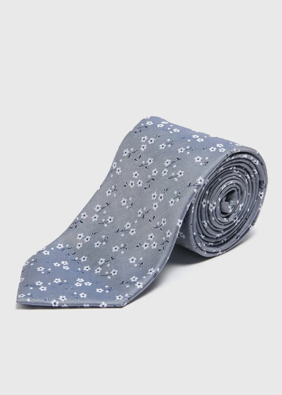 Taylor & Wright Blue Floral Print Tie