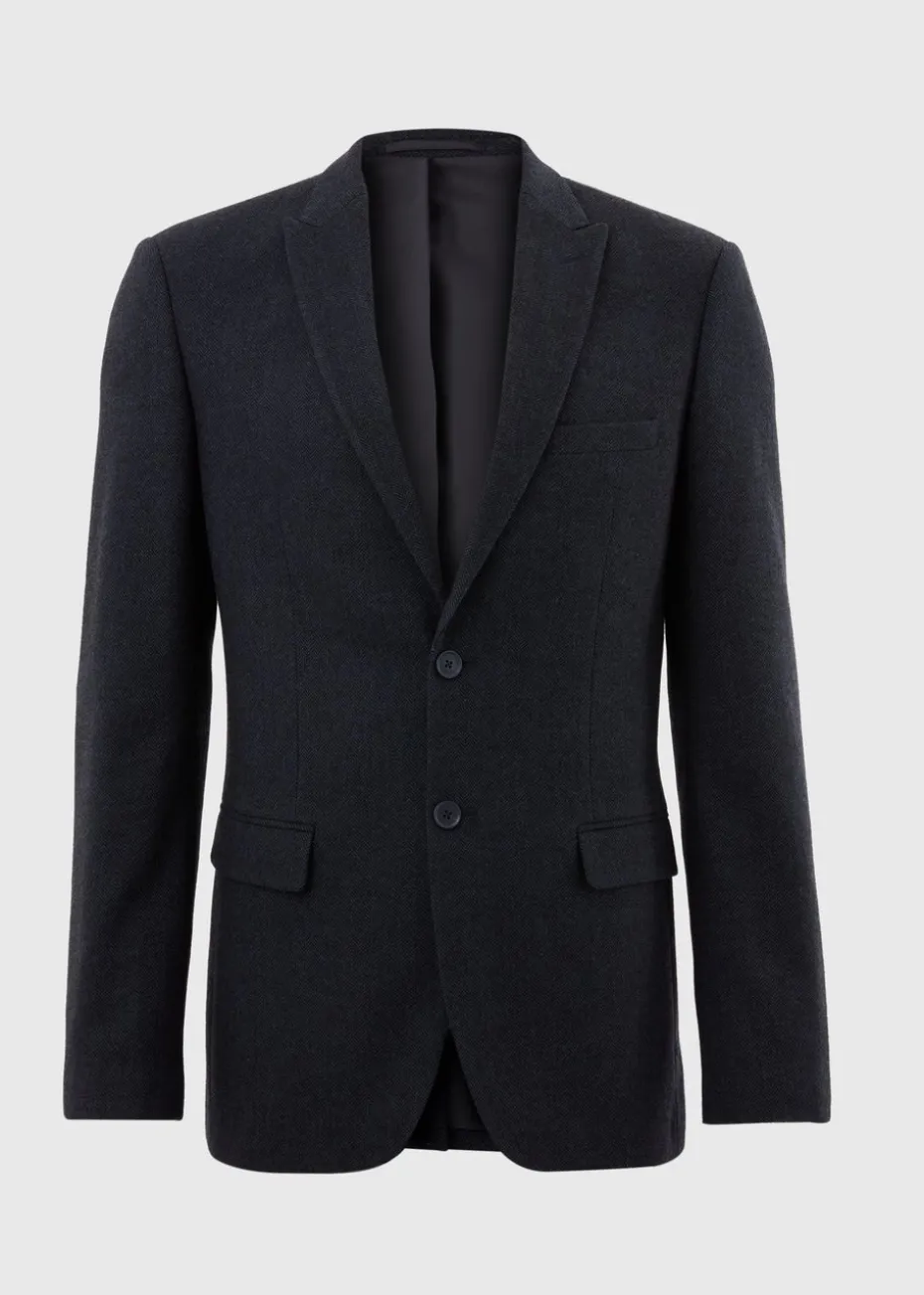 Taylor & Wright Highclere Navy Wool Blend Tailored Fit Suit Jacket