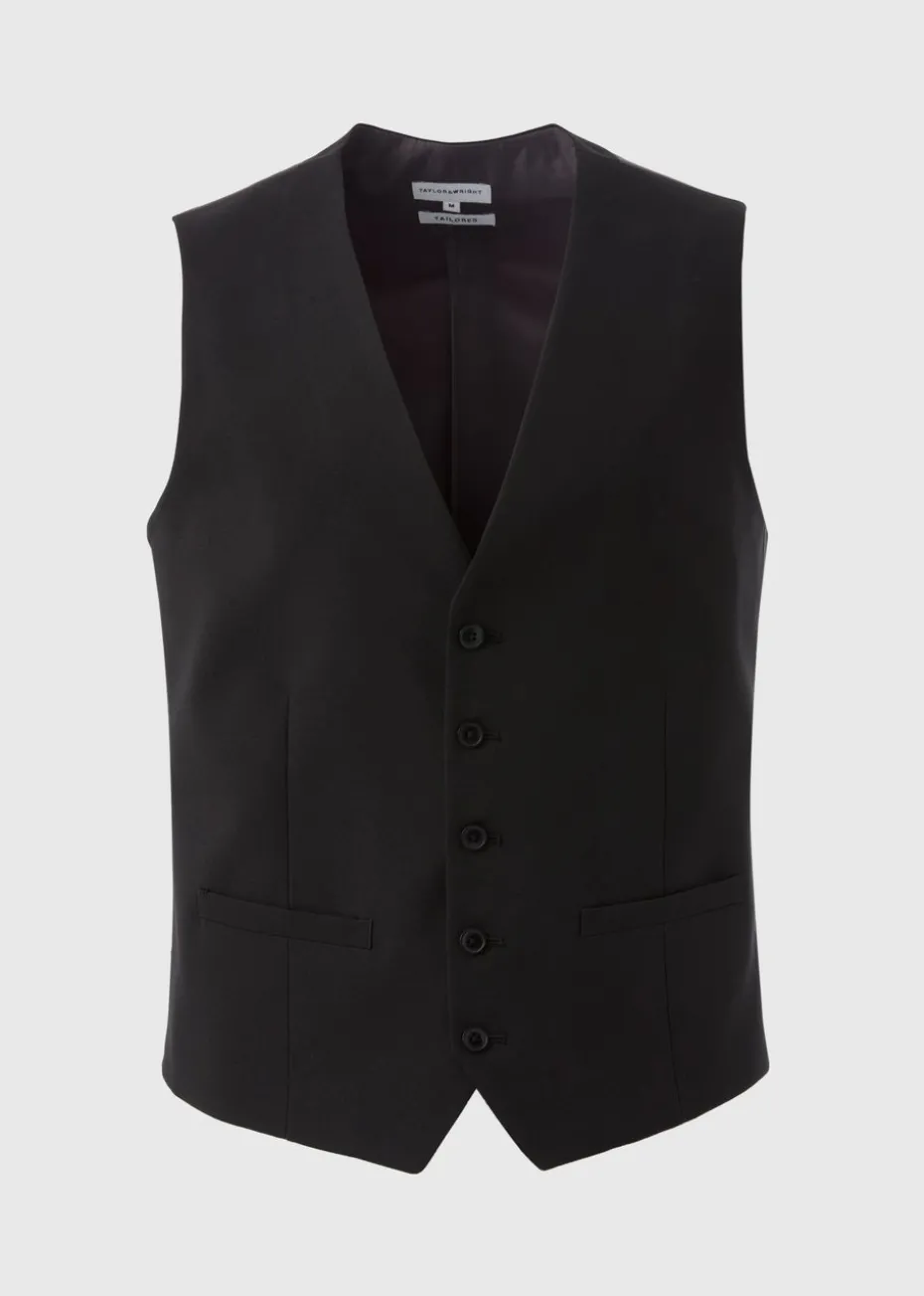 Taylor & Wright Panama Black Suit Waistcoat