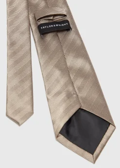 Taylor & Wright Taupe Herringbone Tie