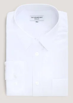 Taylor & Wright White Easy Care Regular Fit Long Sleeve Shirt