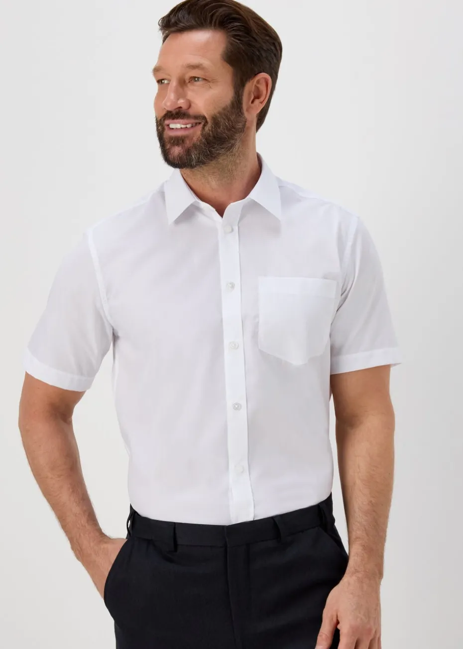 Taylor & Wright White Easy Care Regular Fit Short Sleeve Shirt